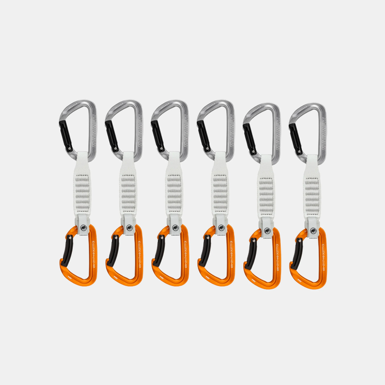 Mammut Dégaines Sender Keylock 12 cm en paquet de 6 Straight Gate/Bent Gate