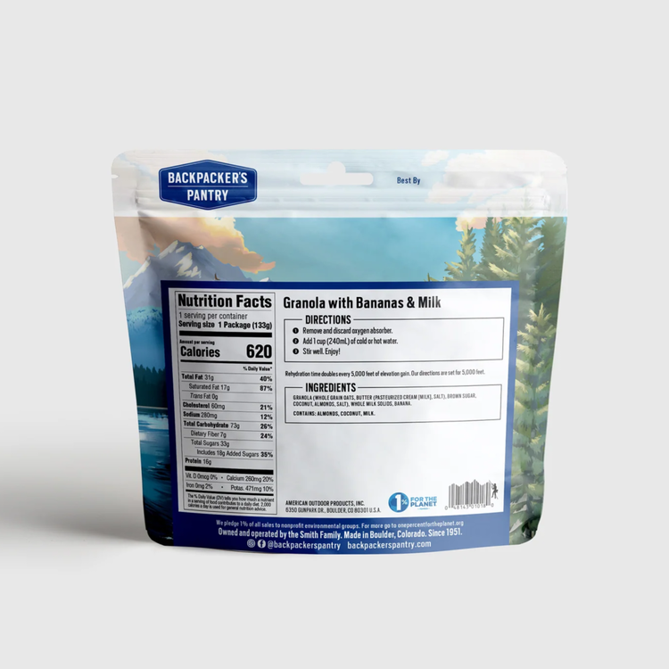 Backpacker's Pantry Granola avec banane et lait