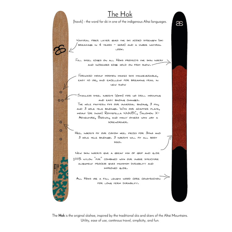 Altai Skis Skis-raquettes HOK + fixations universelles Pivot