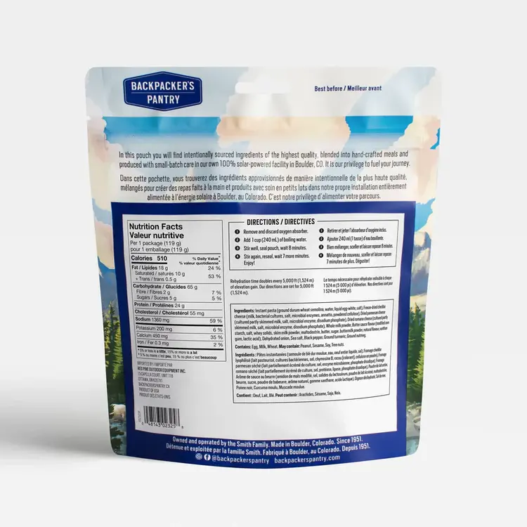 Backpacker's Pantry Macaronis et trois fromages