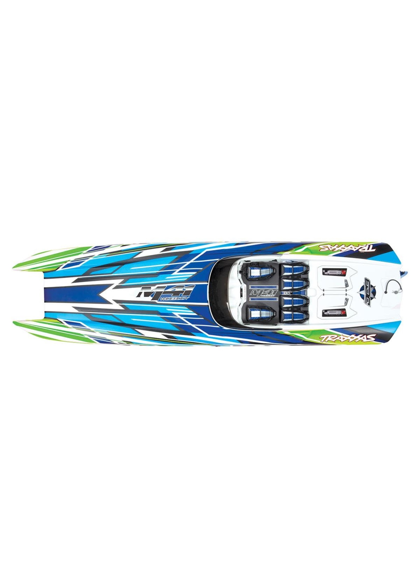 Traxxas 57046-4-GRNX DCB M41 Widebody: Brushless 40' Race Boat with TQi Traxxas Link  Enabled 2.4GHz Radio System & Traxxas Stability Management (TSM)