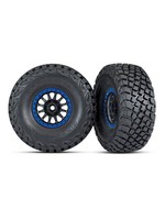 Traxxas Tires and wheels, assembled, glued (Method Race Wheels, black with blue beadlock, BFGoodrich Baja KR3 tires) (2)
