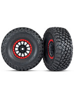 Traxxas Tires and wheels, assembled, glued (Method Race Wheels, black with red beadlock, BFGoodrich Baja KR3 tires) (2)