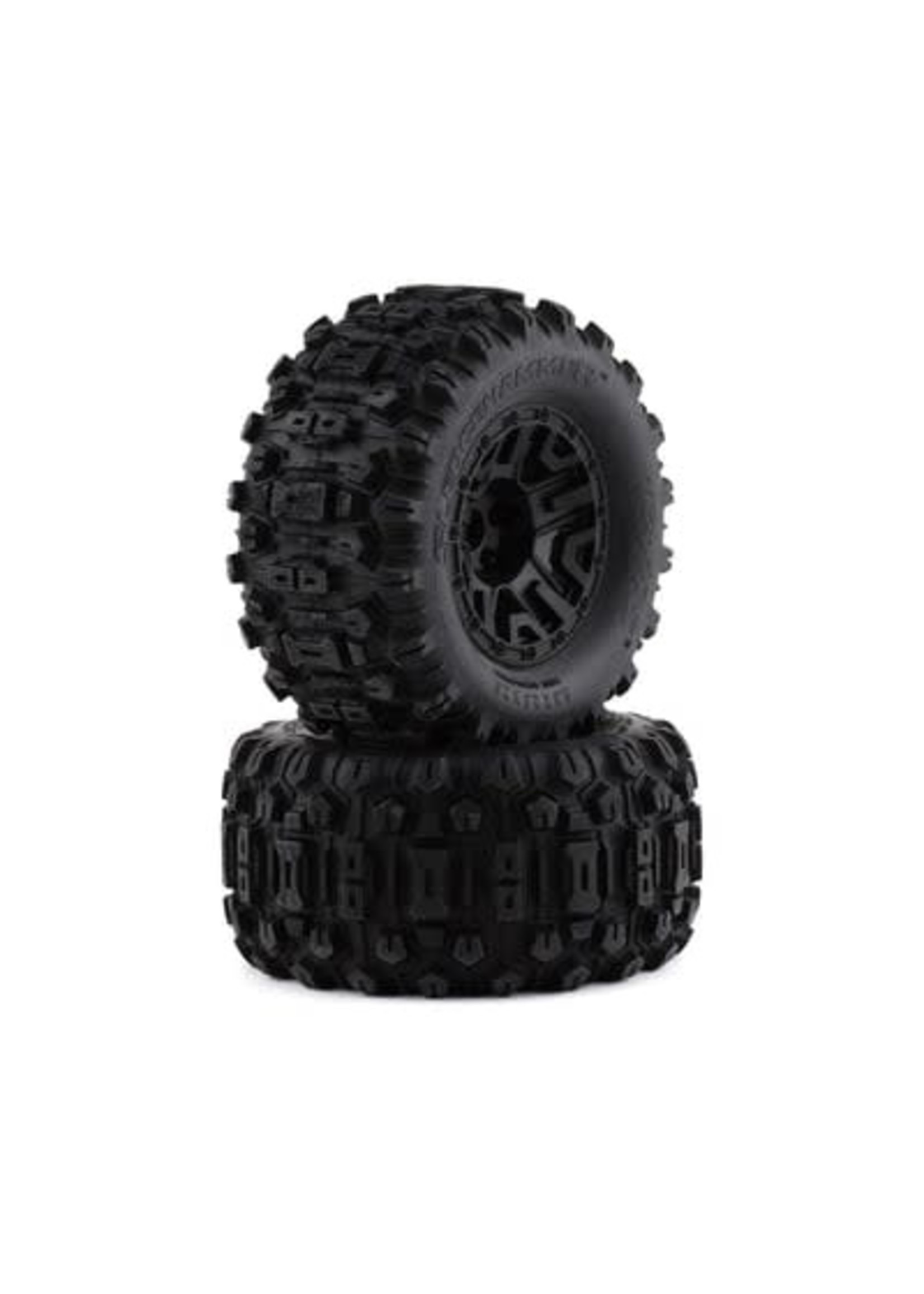 Traxxas 6792 Tires & wheels, assembled, glued (black 2.8' wheels, Sledgehammer  tires, foam inserts) (2) (TSM rated)
