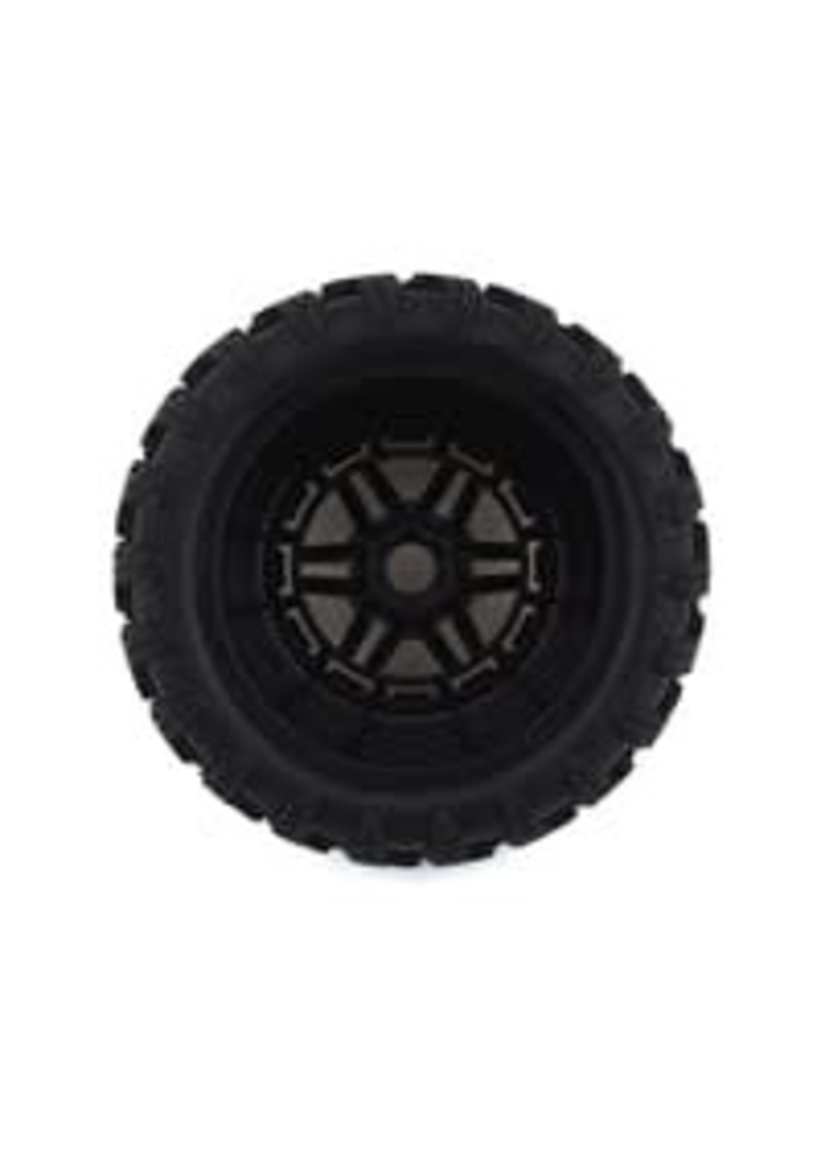 Traxxas 8972A Tires & wheels, assembled, glued (black, blue beadlock style wheels, Maxx MT tires, foam inserts) (2) (17mm splined) (TSM rated)