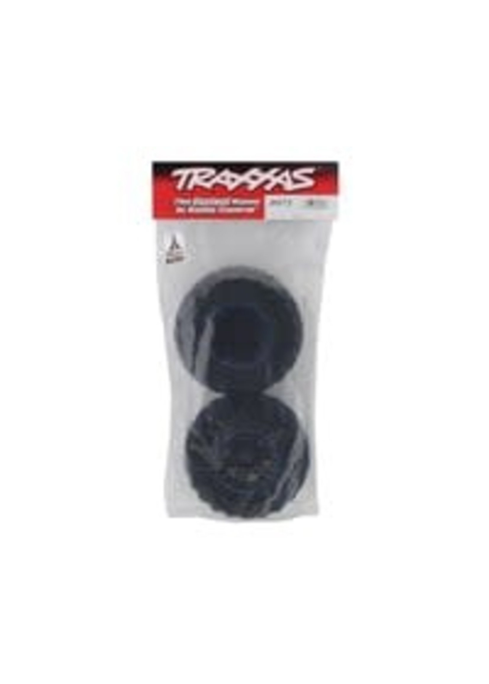 Traxxas 8972A Tires & wheels, assembled, glued (black, blue beadlock style wheels, Maxx MT tires, foam inserts) (2) (17mm splined) (TSM rated)