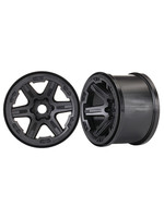 Traxxas Wheels, 3.8' (black) (2) (17mm splined)