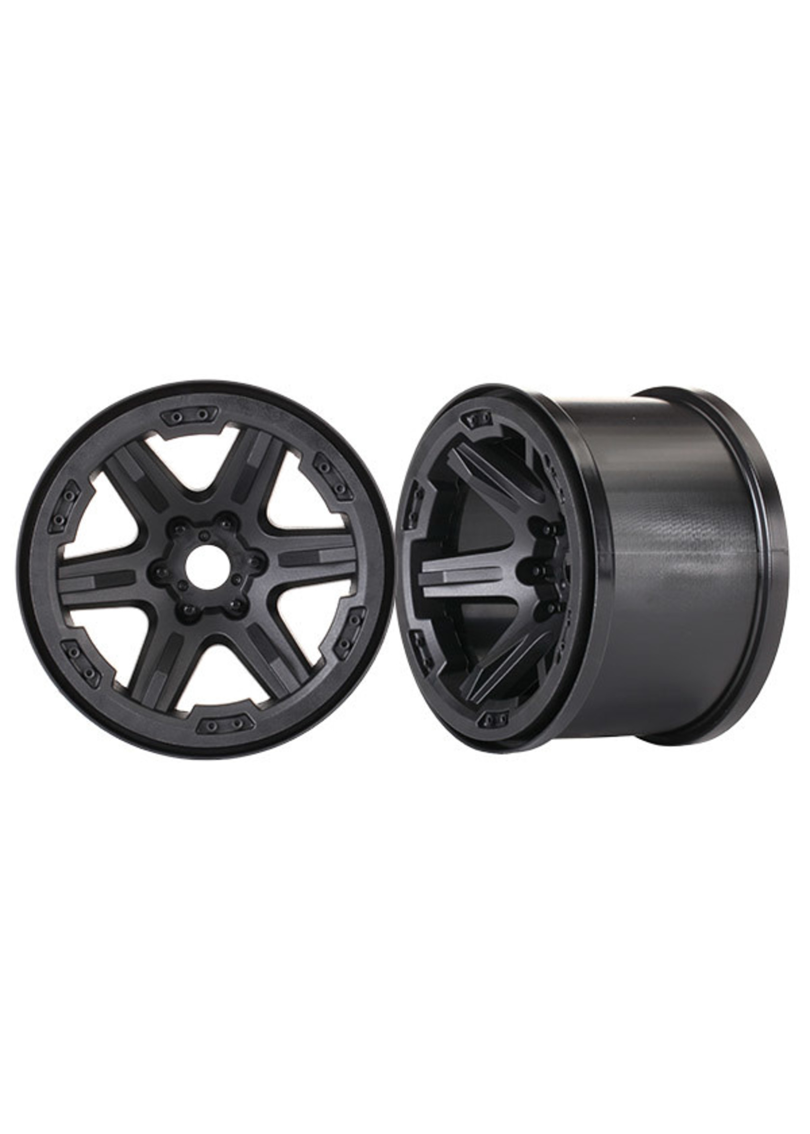 Traxxas 8671 Wheels, 3.8' (black) (2) (17mm splined)