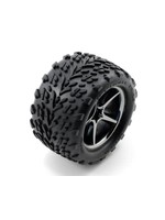 Traxxas Tires and wheels, assembled, glued (Gemini black chrome wheels, Talon tires, foam inserts) (2)