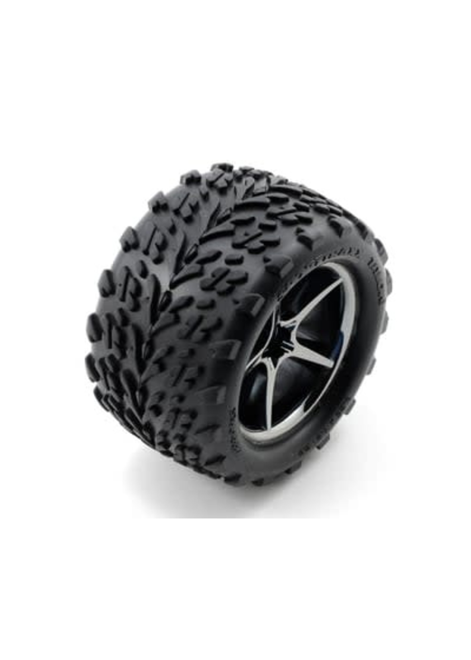Traxxas 7174A Tires and wheels, assembled, glued (Gemini black chrome wheels, Talon tires, foam inserts) (2)