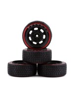 Firebrand RC Firebrand RC Promag 15-D2T Pre-Mounted Drift Tires (Red) (4) w/D2T Tires, 12mm Hex & 6mm Offset