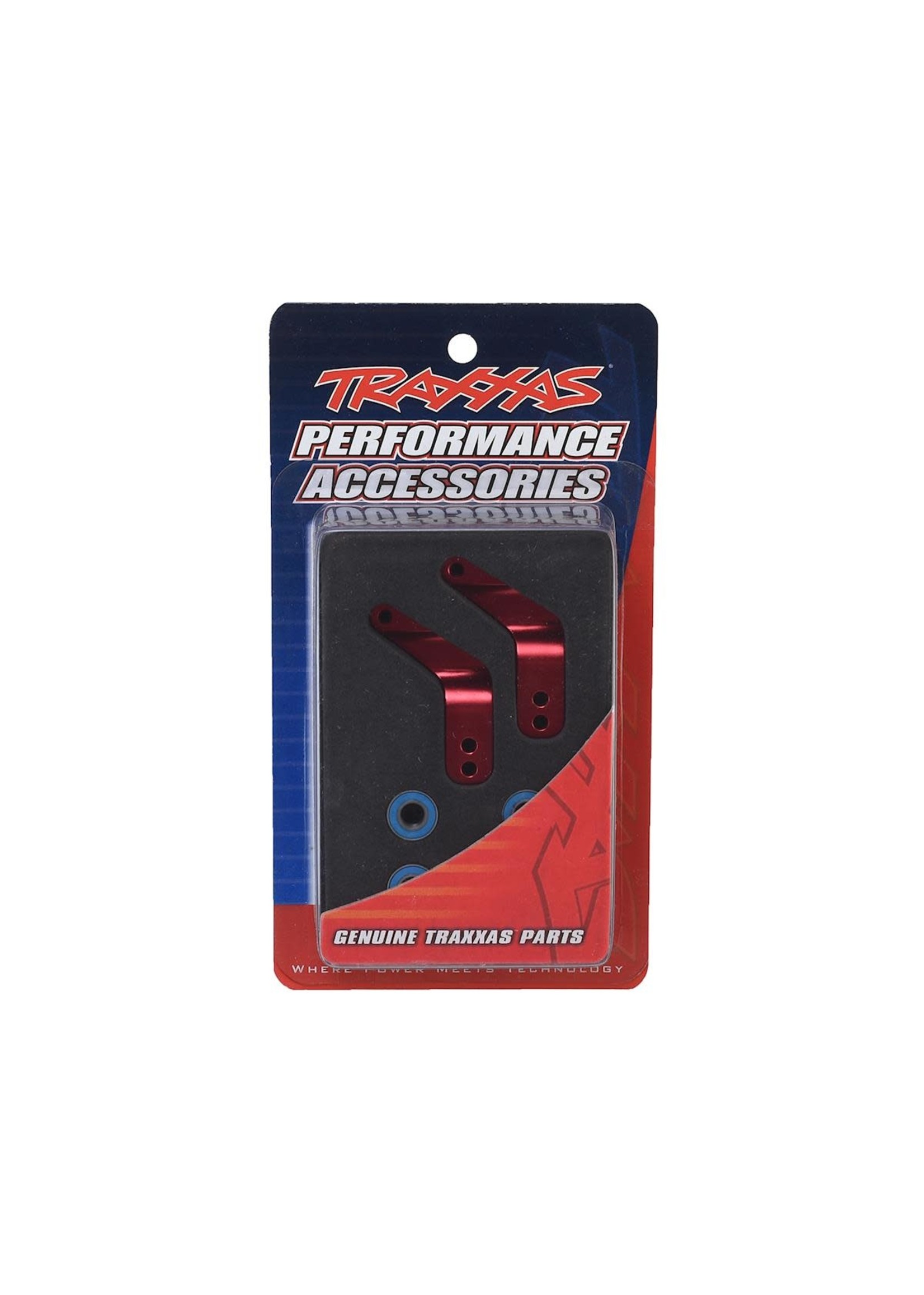 Traxxas 3652X Stub axle carriers, Rustler®/Stampede®/Bandit® (2), 6061-T6 aluminum (red-anodized)/ 5x11mm ball bearings (4)