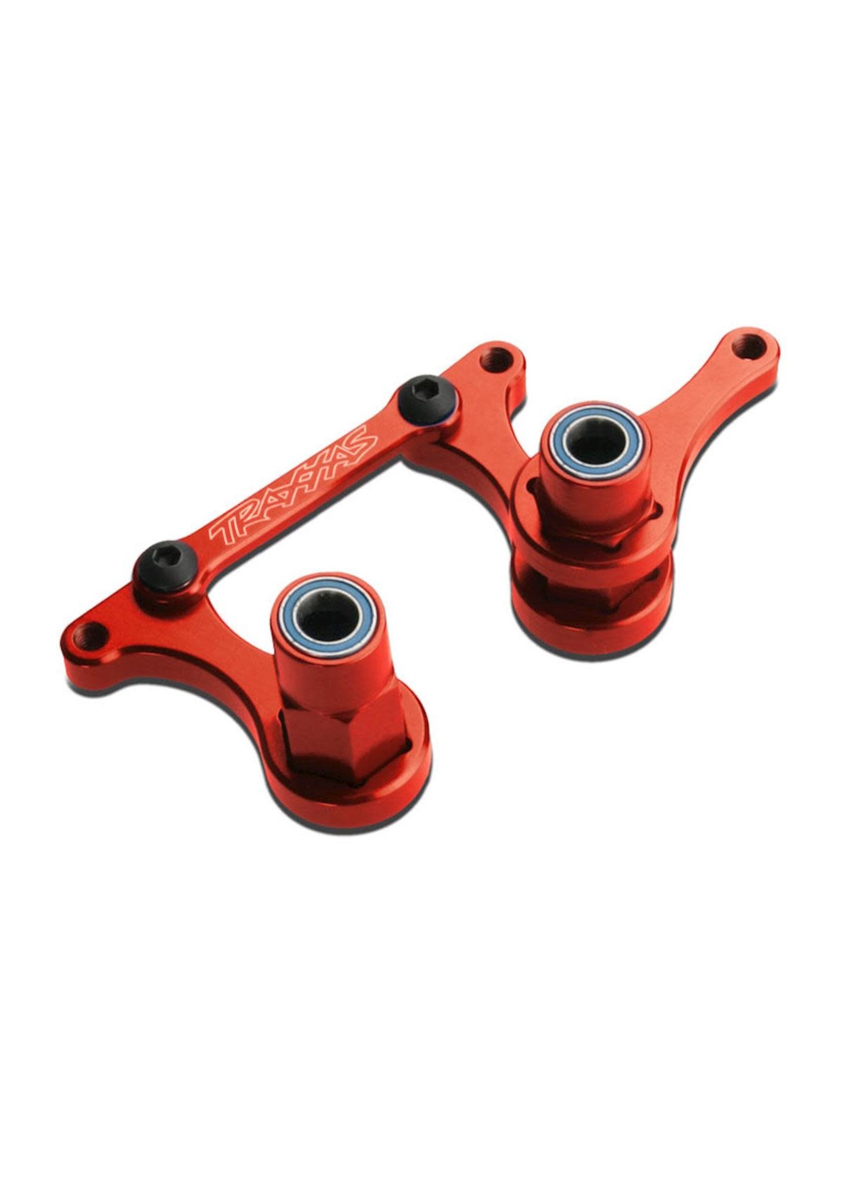 Traxxas 3743X Steering bellcranks, drag link (red-anodized 6061-T6 aluminum)/ 5x8mm ball bearings (4)/ hardware (assembled)