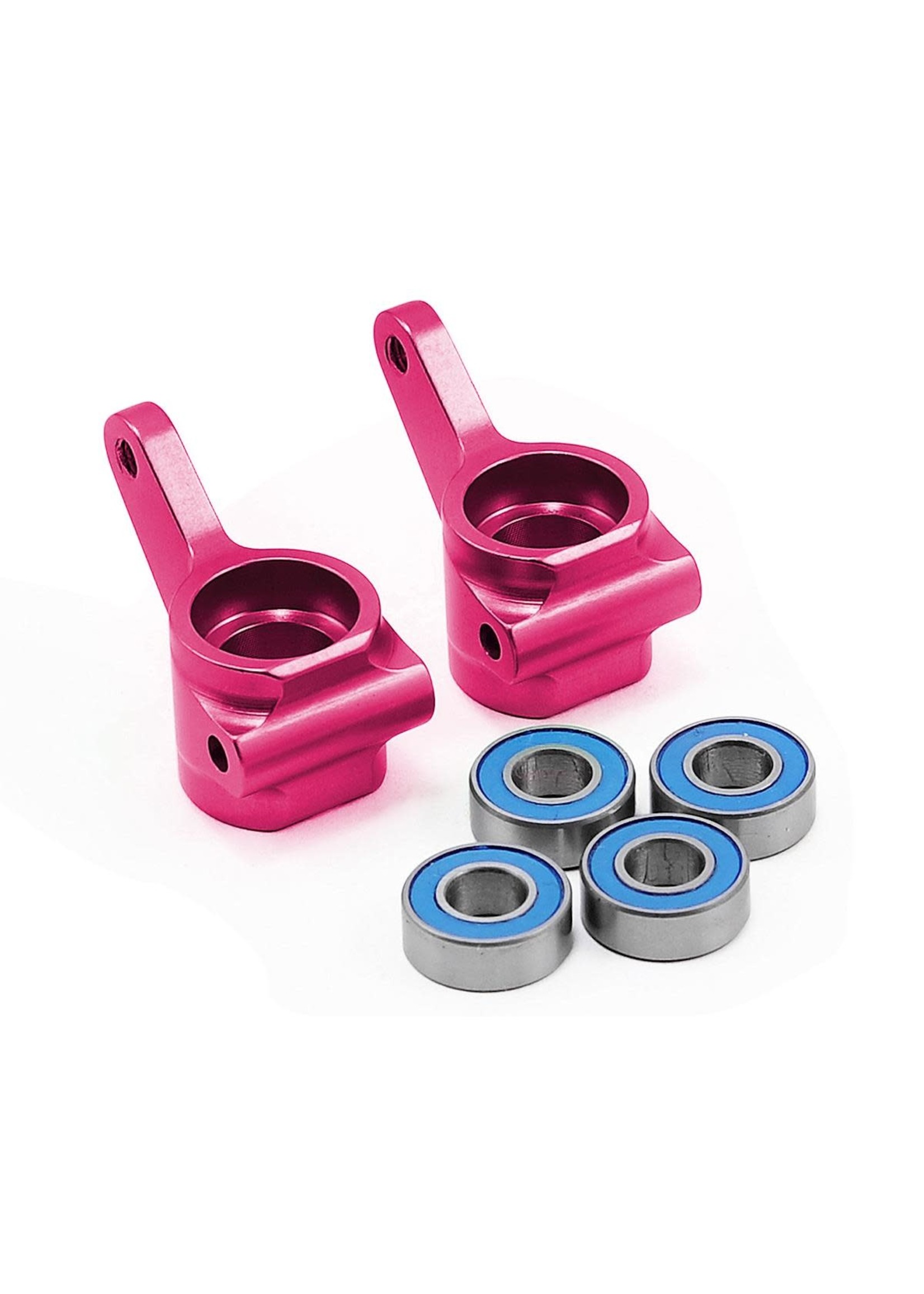Traxxas 3636P Steering blocks, Rustler /Stampede /Bandit (2), 6061-T6 aluminum (pink-anodized)/ 5x11mm ball bearings (4)
