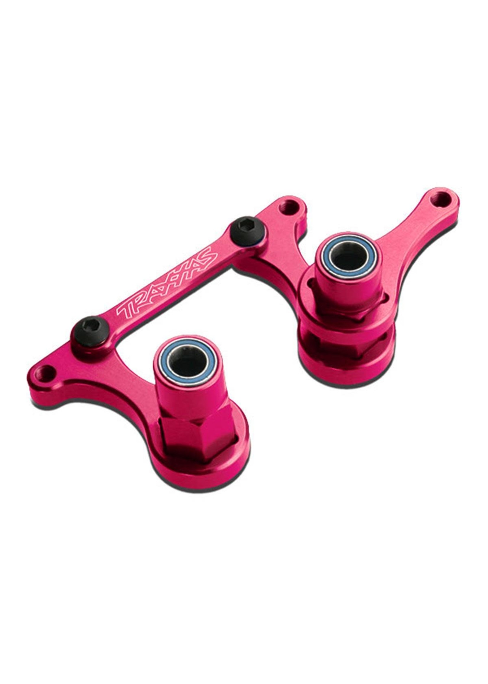 Traxxas 3743P Steering bellcranks, drag link (pink-anodized 6061-T6 aluminum)/ 5x8mm ball bearings (4)/ hardware (assembled)