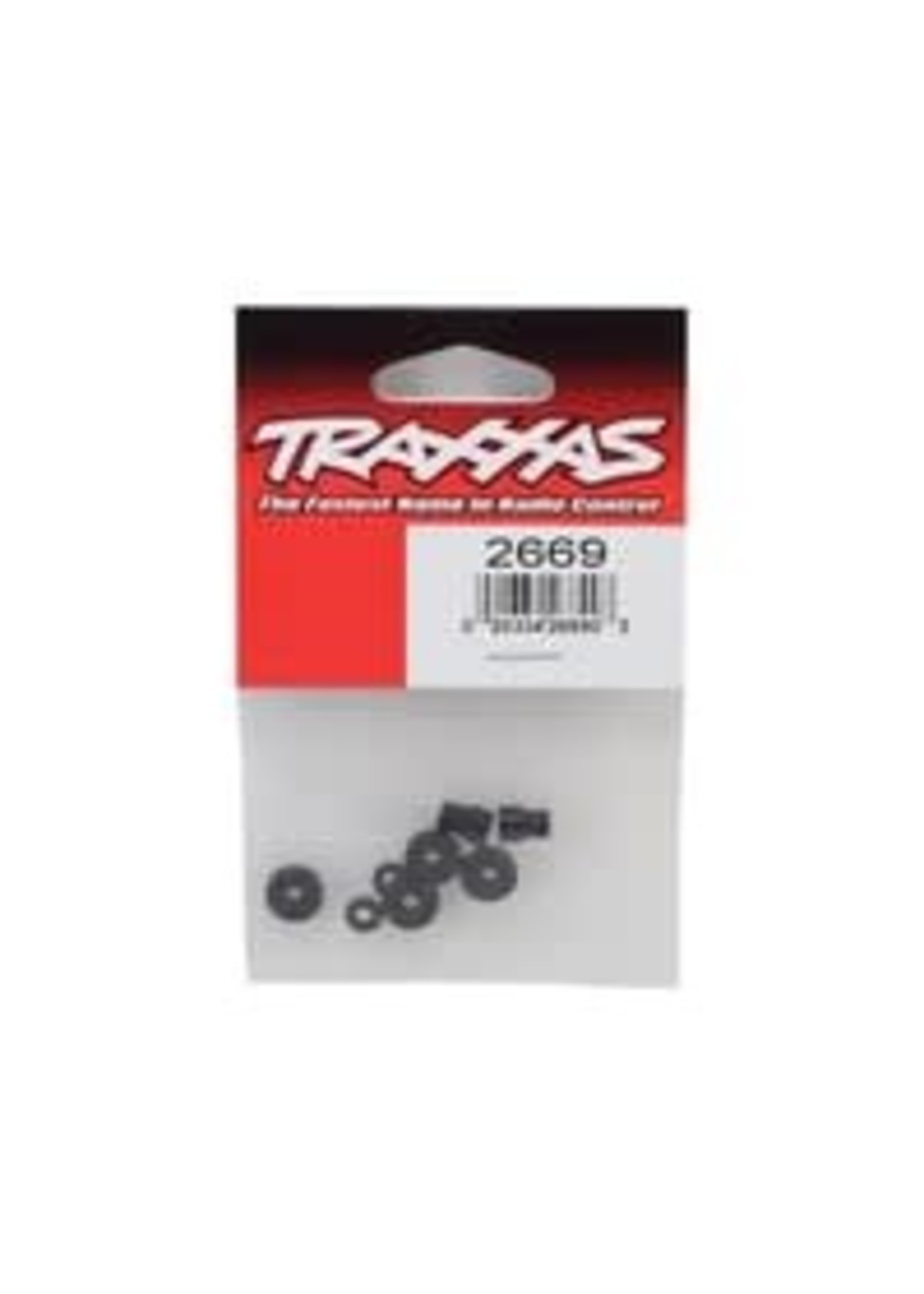 Traxxas 2669 Piston head set (2-hole (2)/ 3-hole (2))/ shock mounting bushings & washers (2) (Big Bore Shocks)