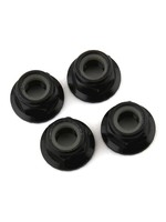 Traxxas Nuts, 5mm flanged nylon locking (aluminum, black-anodized, serrated) (4)