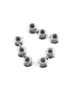 Traxxas Nuts, 4mm flanged nylon locking (steel, serrated) (8)