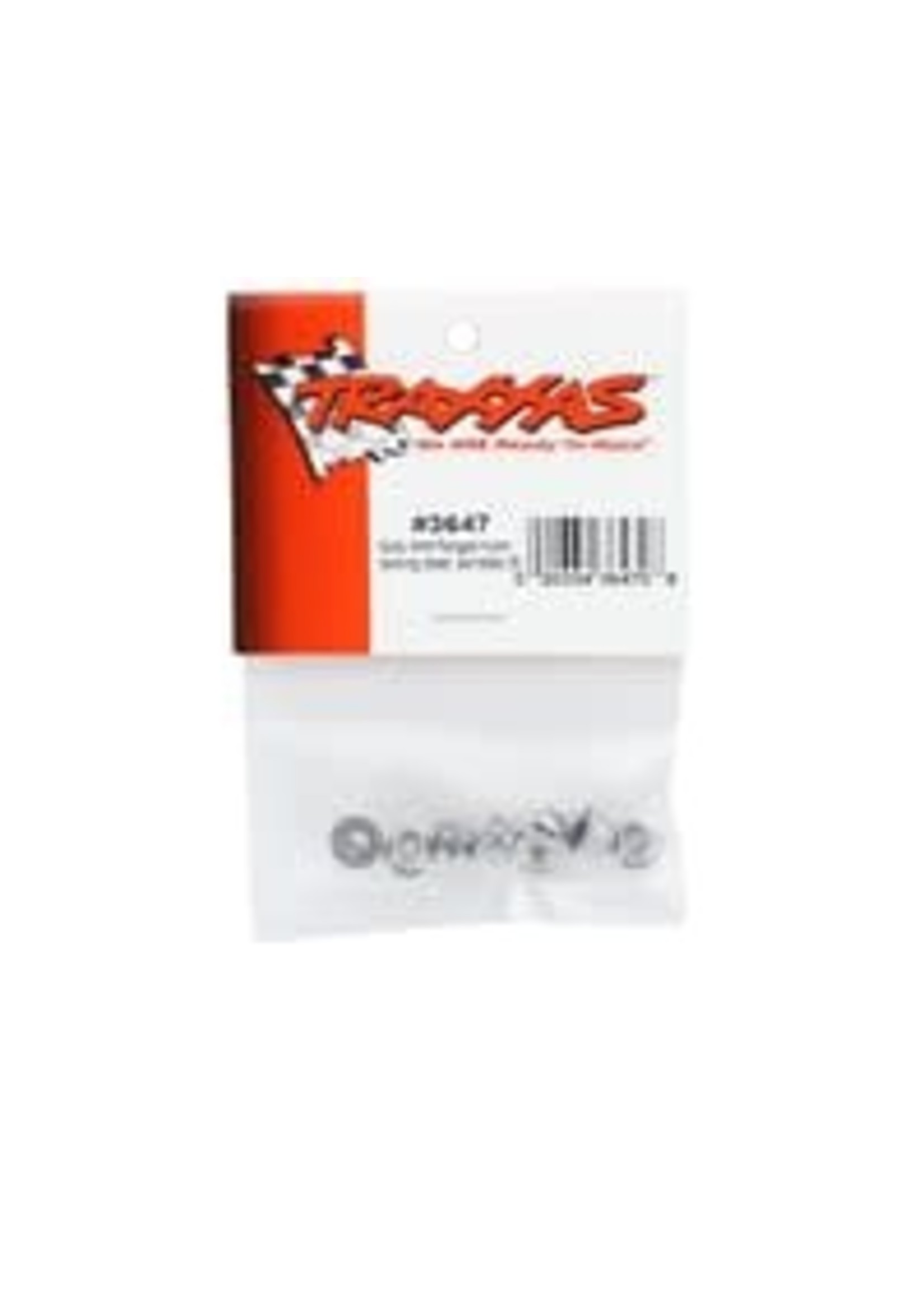 Traxxas 3647 Nuts, 4mm flanged nylon locking (steel, serrated) (8)