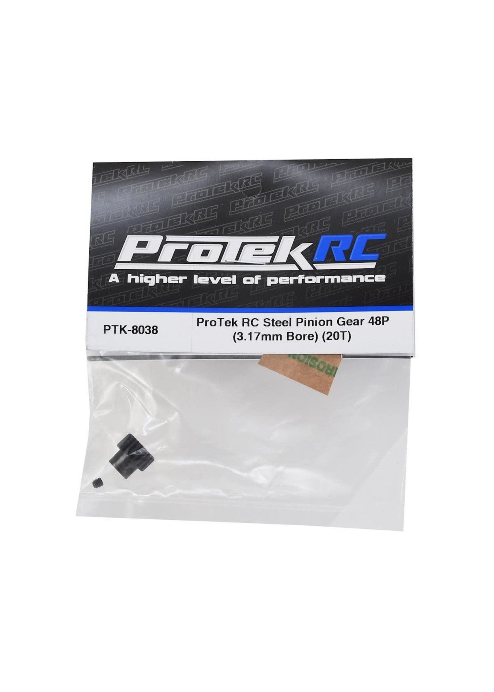ProTek RC PTK-8038 ProTek RC Lightweight Steel 48P Pinion Gear (3.17mm Bore) (20T)