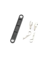 Traxxas Battery hold-down plate (black)/ metal posts (2)/body clips (2)