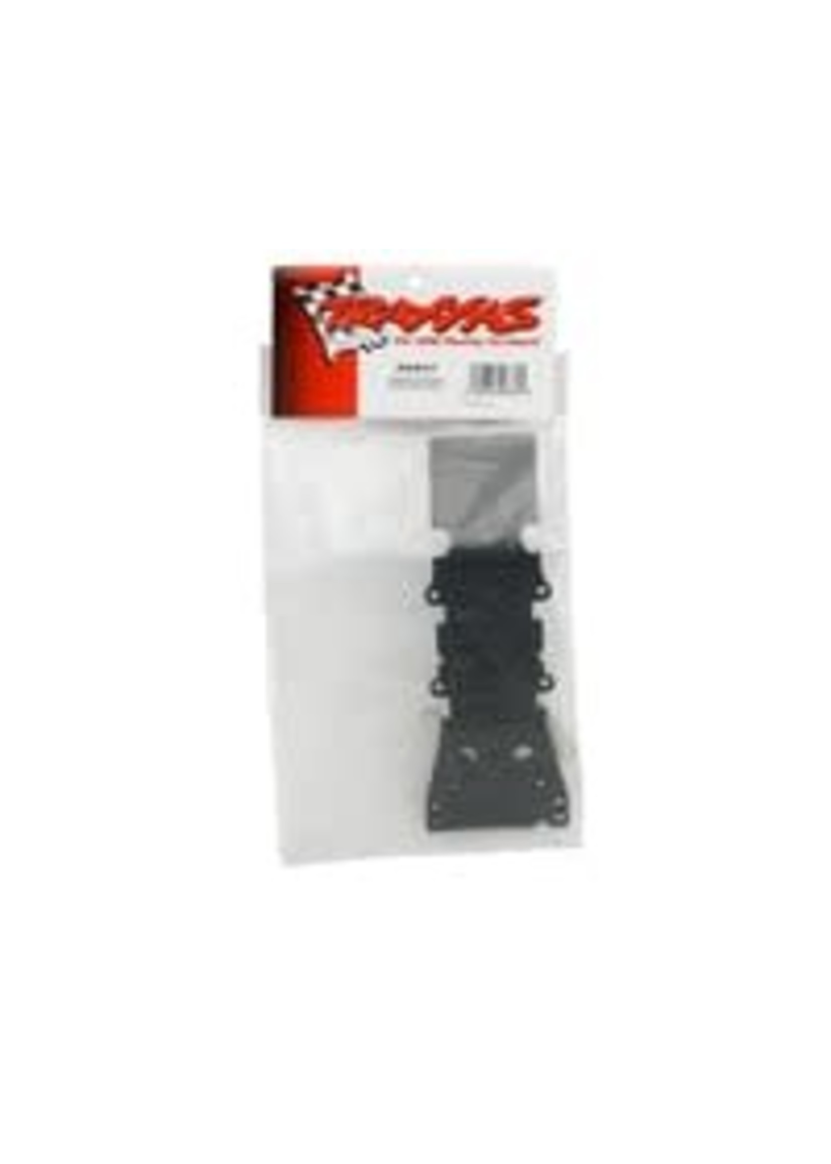 Traxxas 4937 Skidplate, front plastic (black)/ stainless steel plate