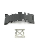 Traxxas Skidplate, rear plastic (black)/ stainless steel plate