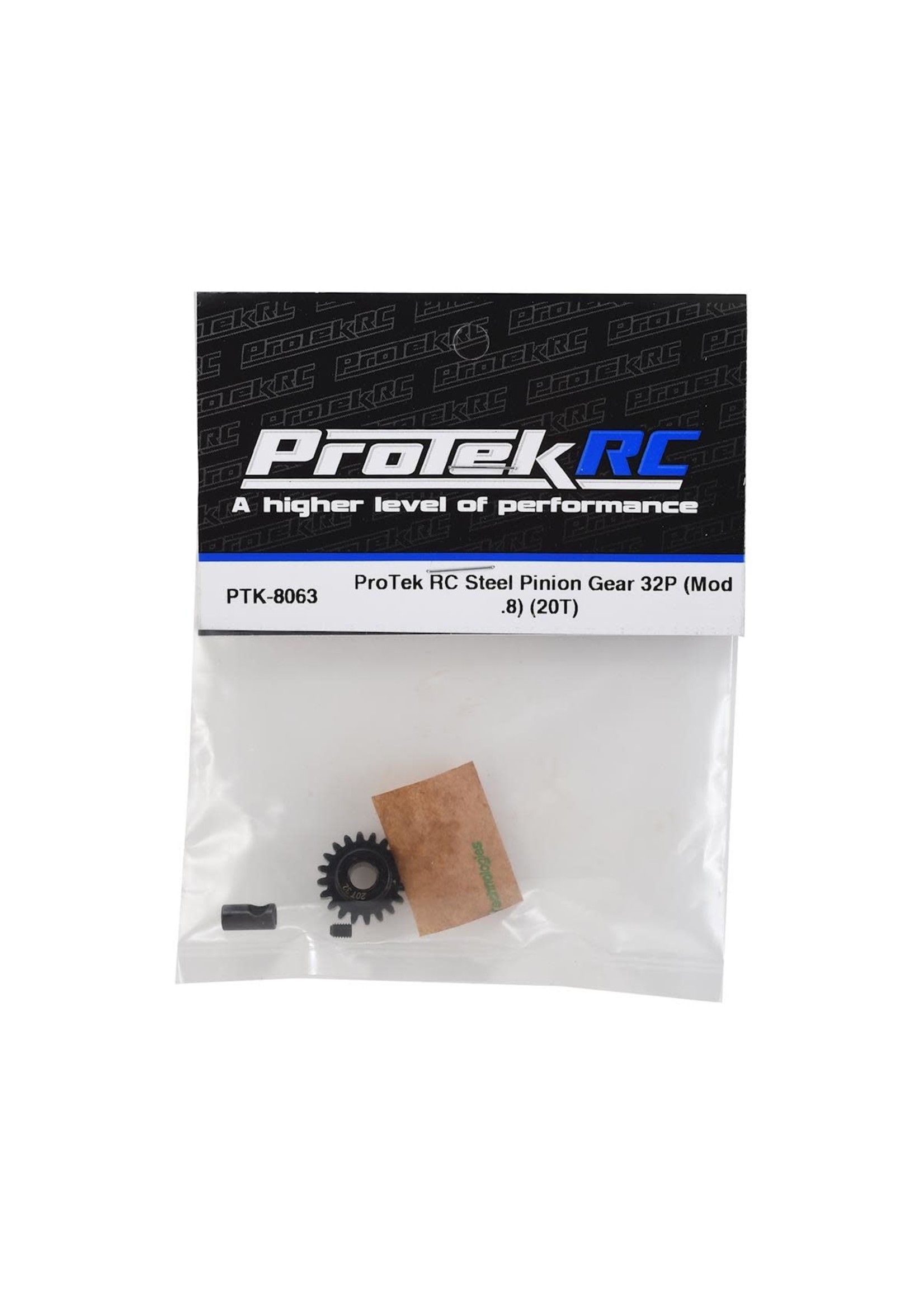 ProTek RC PTK-8063 ProTek RC Steel 32P Pinion Gear w/3.17mm Reducer Sleeve (Mod .8) (5mm Bore) (20T)