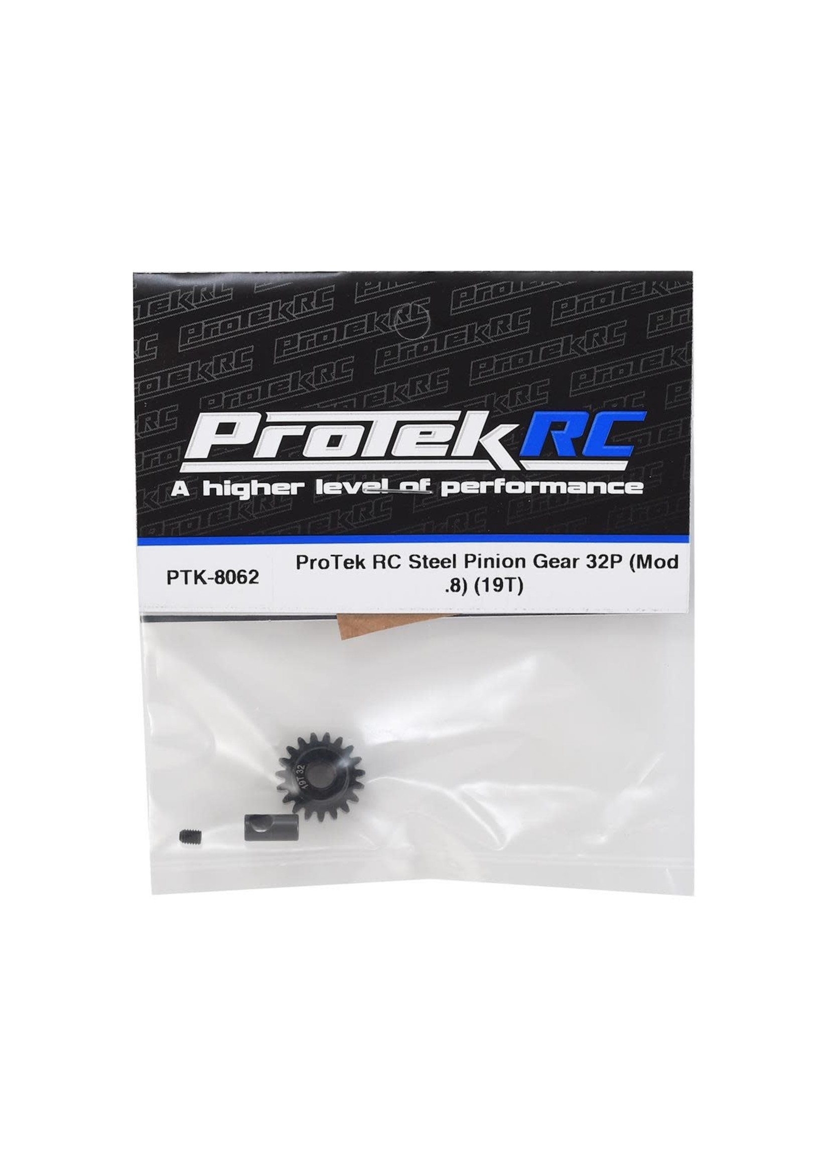 ProTek RC PTK-8062 ProTek RC Steel 32P Pinion Gear w/3.17mm Reducer Sleeve (Mod .8) (5mm Bore) (19T)