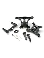 Traxxas Body mounts, front & rear/ body mount posts, front & rear/ 2.5x18mm screw pins (4)/ 4x10mm BCS (1)