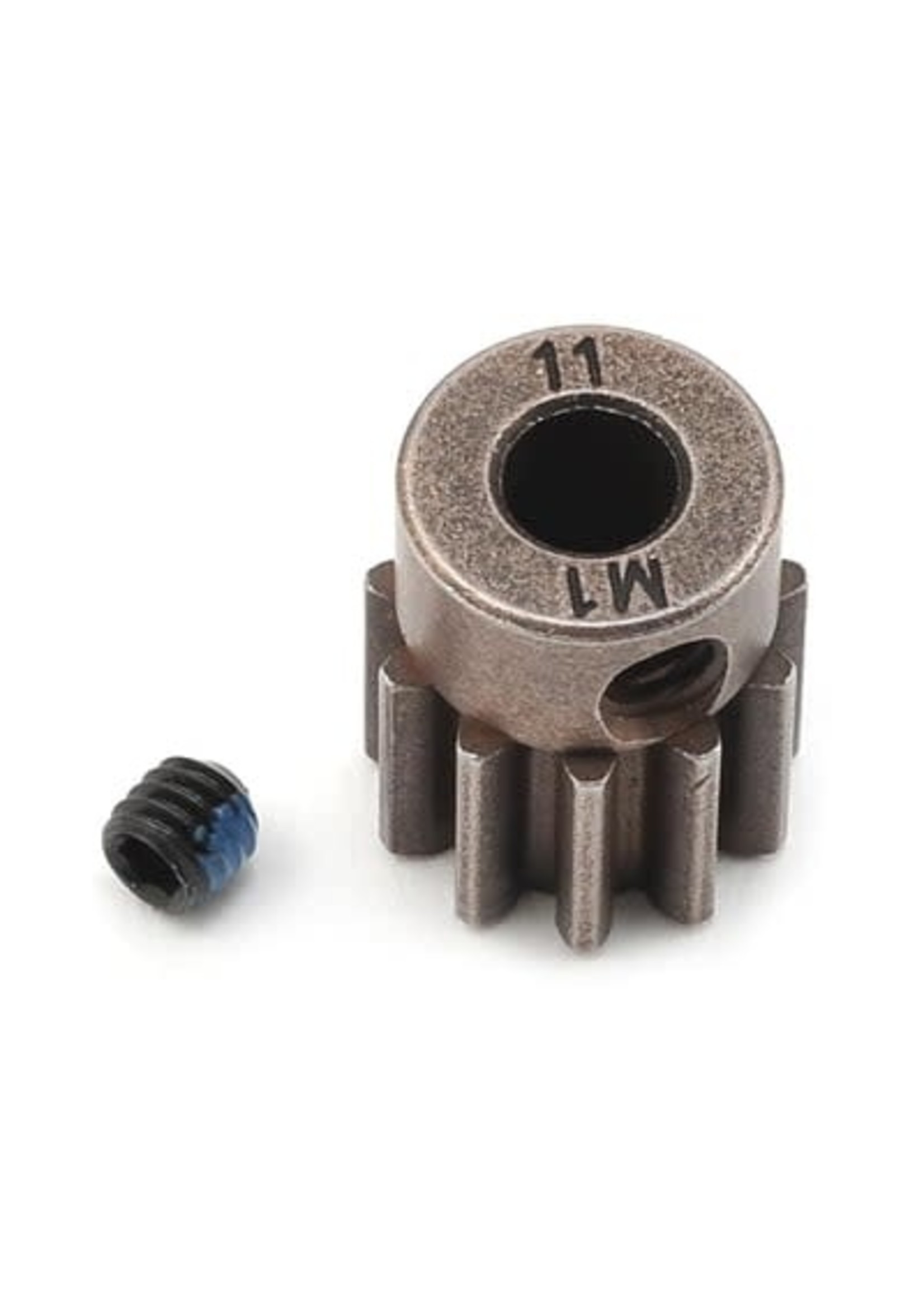 Traxxas 6484X Gear, 11-T pinion (1.0 metric pitch) (fits 5mm shaft)/ set screw (for use only with steel spur gears)