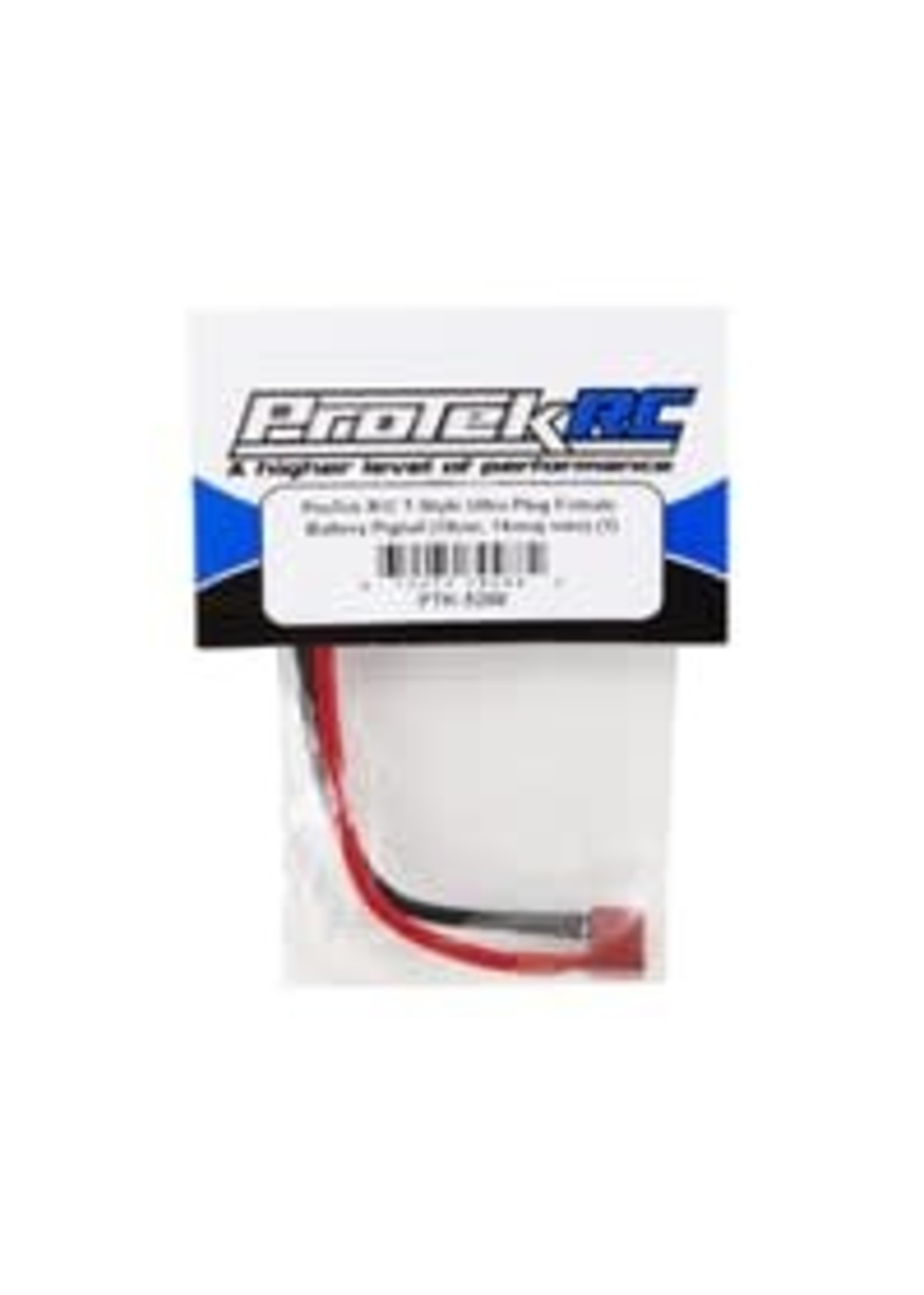 ProTek RC PTK-5200 ProTek RC T-Style Ultra Plug Female Battery Pigtail (10cm, 14awg wire) (1)