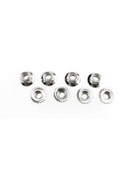 Traxxas Nuts, 5mm flanged nylon locking (steel, serrated) (8)