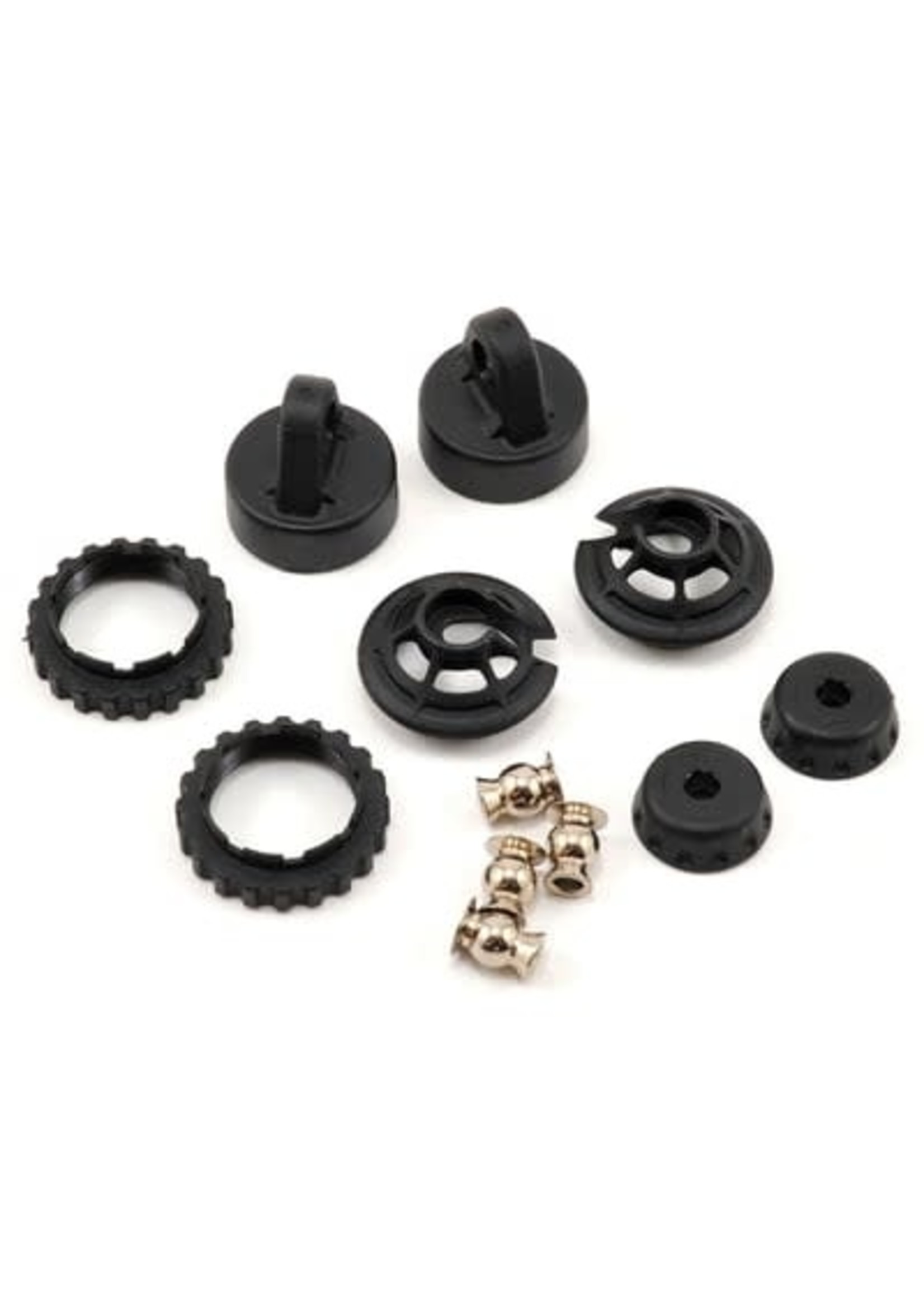 Traxxas 7468 Caps and spring retainers, GTR long/xx-long shock (upper cap (2)/ hollow balls (4)/ bottom cap (2)/ upper retainer (2)/ lower retainer (2))