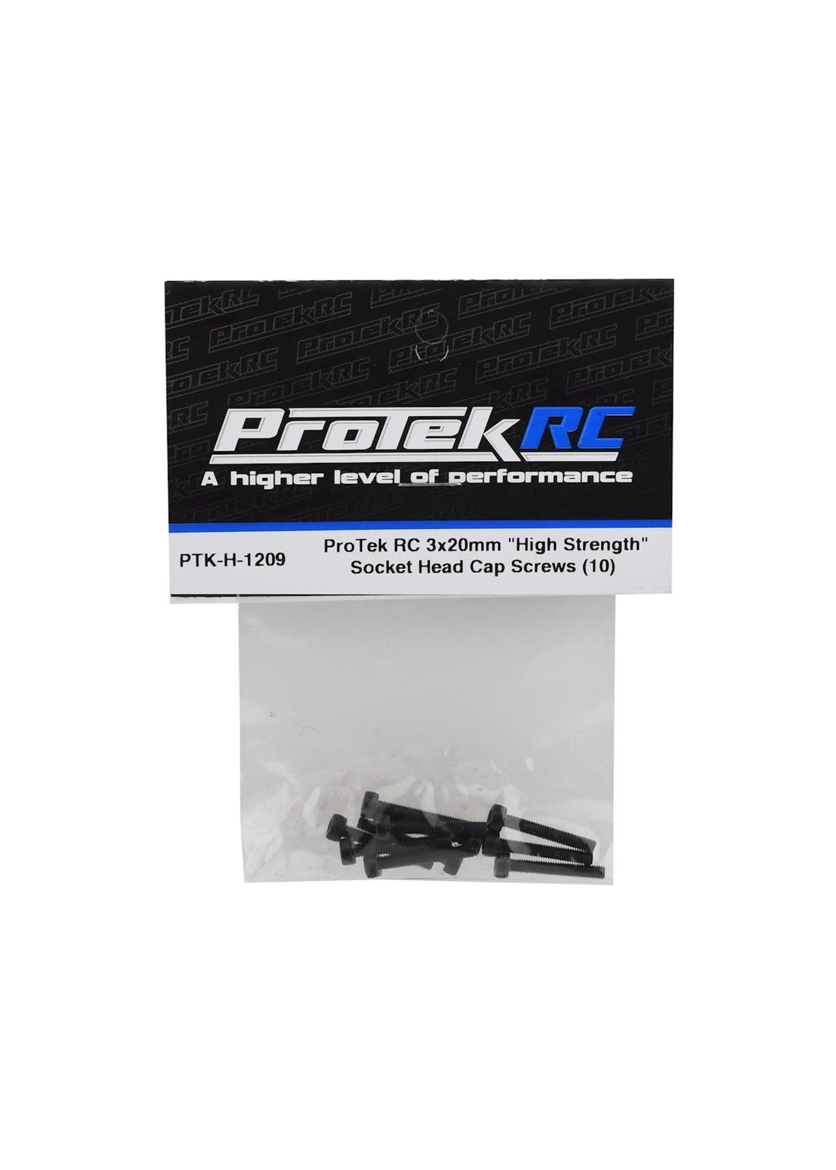 ProTek RC PTK-H-1209 ProTek RC 3x20mm "High Strength" Socket Head Cap Screws (10)