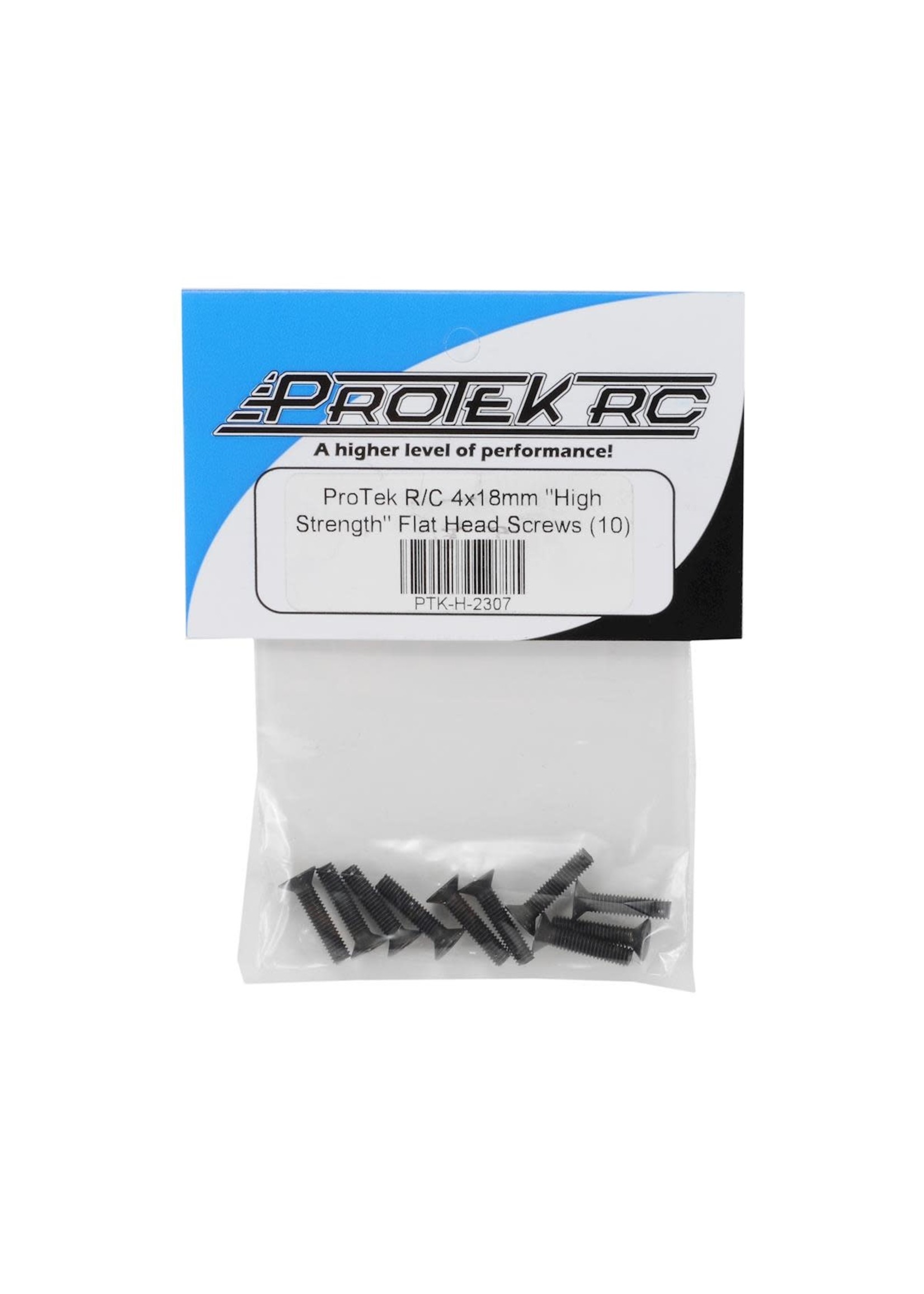 ProTek RC PTK-H-2307 ProTek RC 4x18mm "High Strength" Flat Head Screws (10)