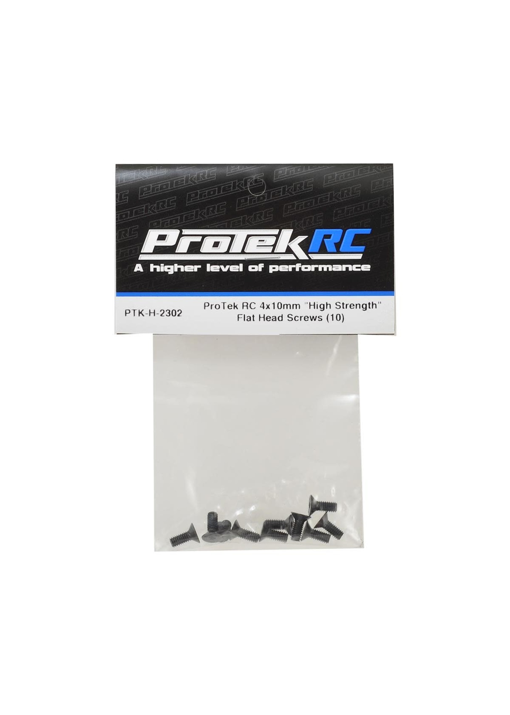 ProTek RC PTK-H-2302 ProTek RC 4x10mm "High Strength" Flat Head Screws (10)