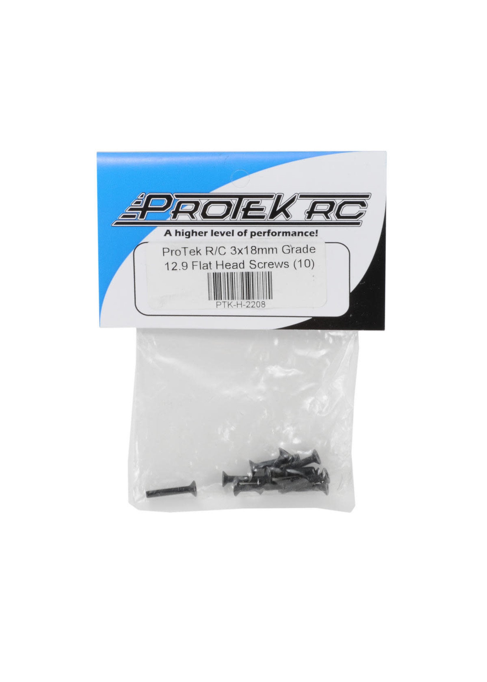 ProTek RC PTK-H-2208 ProTek RC 3x18mm "High Strength" Flat Head Screws (10)