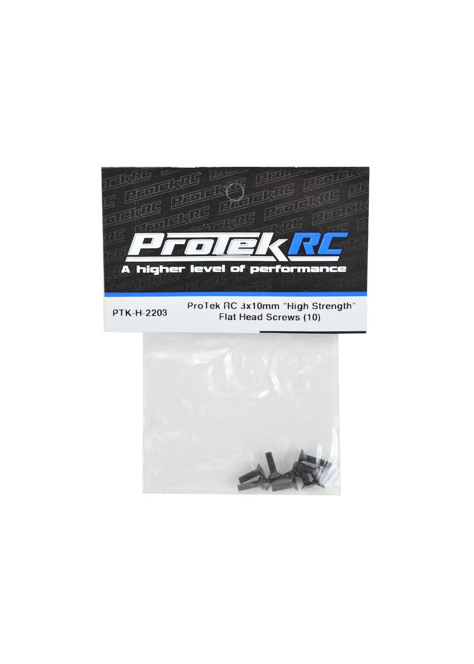 ProTek RC PTK-H-2203 ProTek RC 3x10mm "High Strength" Flat Head Screws (10)