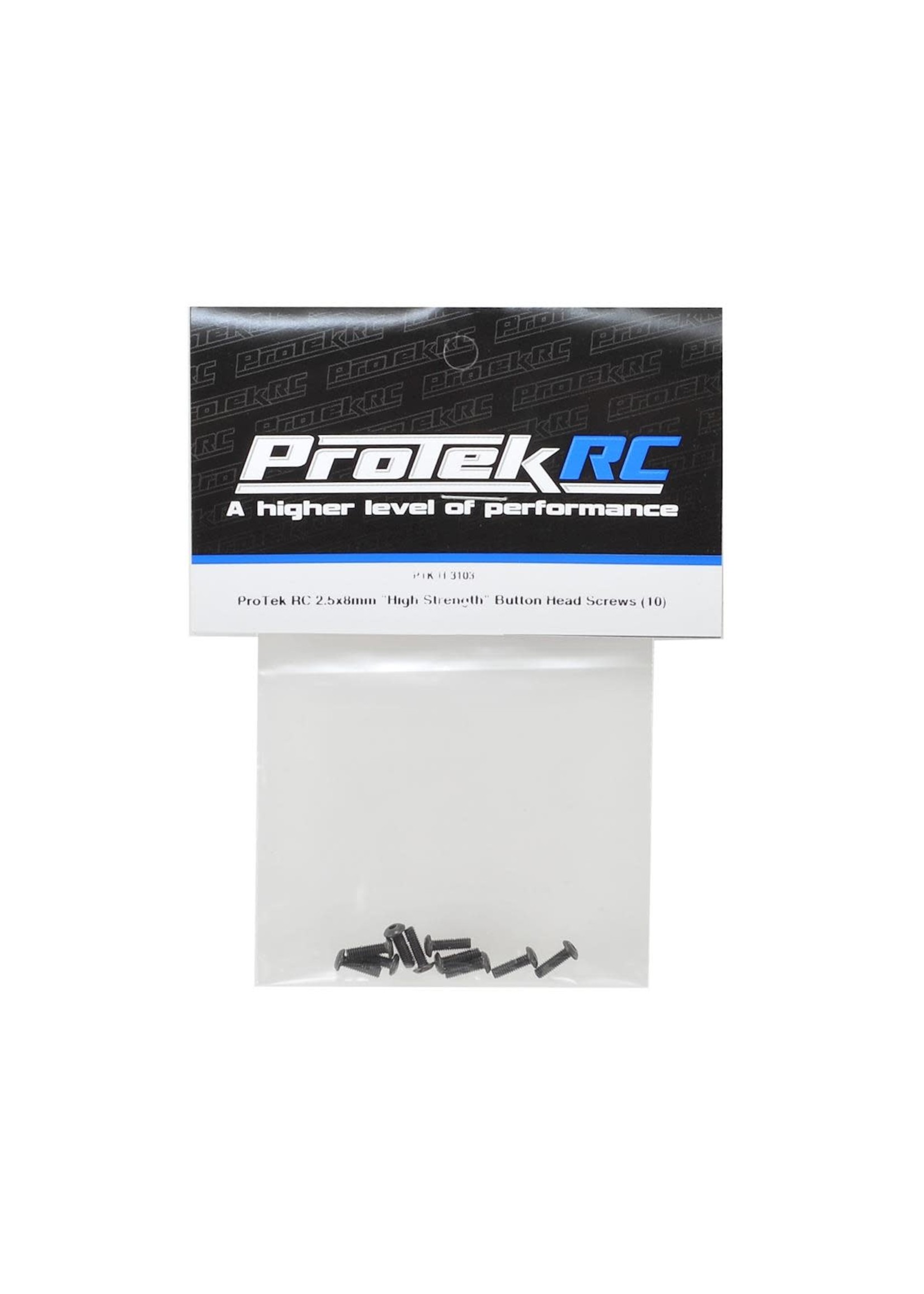 ProTek RC PTK-H-3103 ProTek RC 2.5x8mm "High Strength" Button Head Screws (10)