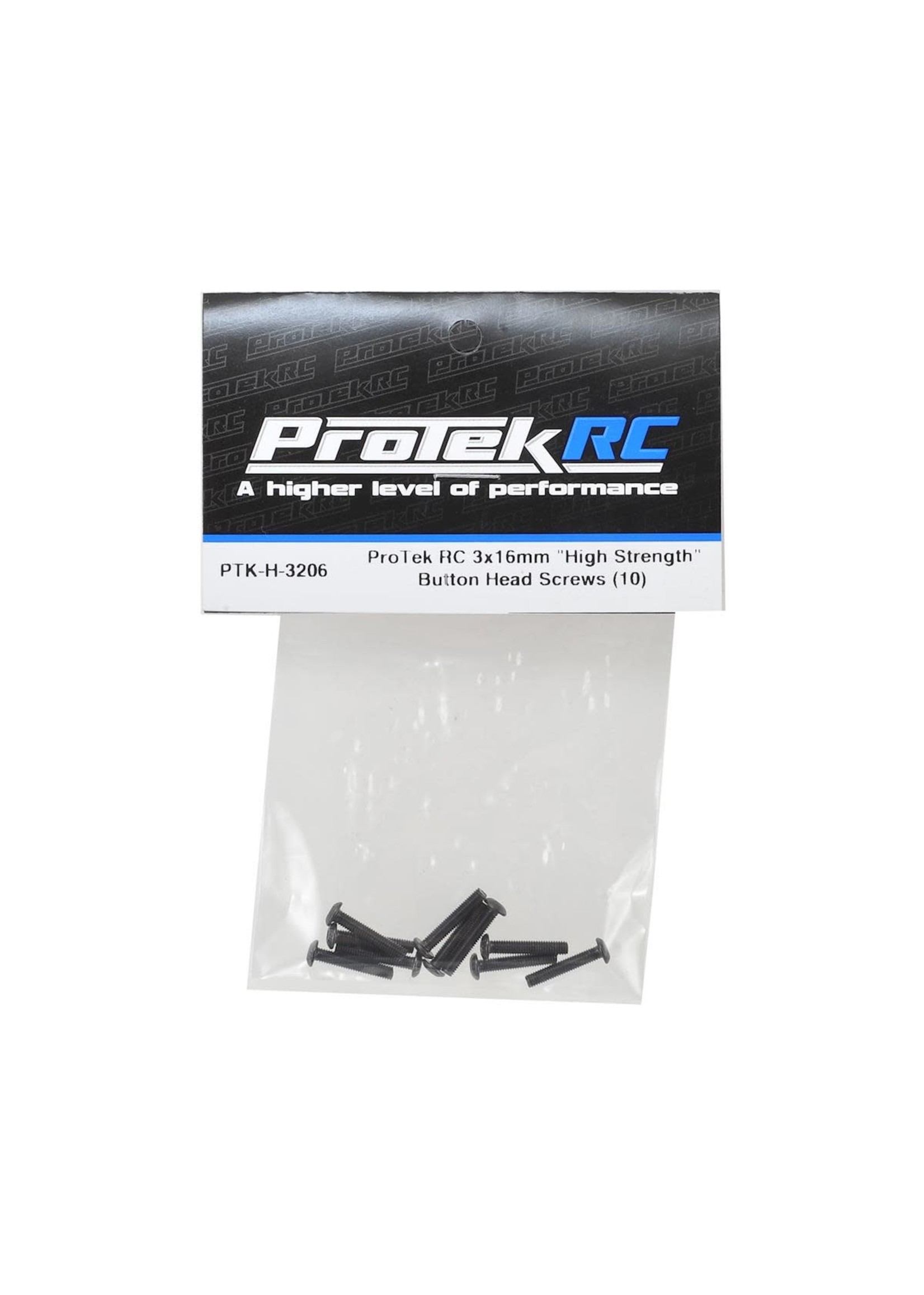 ProTek RC PTK-H-3206 ProTek RC 3x16mm "High Strength" Button Head Screws (10)