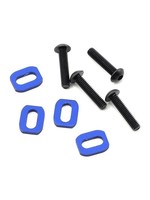 Traxxas Washers, motor mount, aluminum (blue-anodized) (4)/ 4x18mm BCS (4)