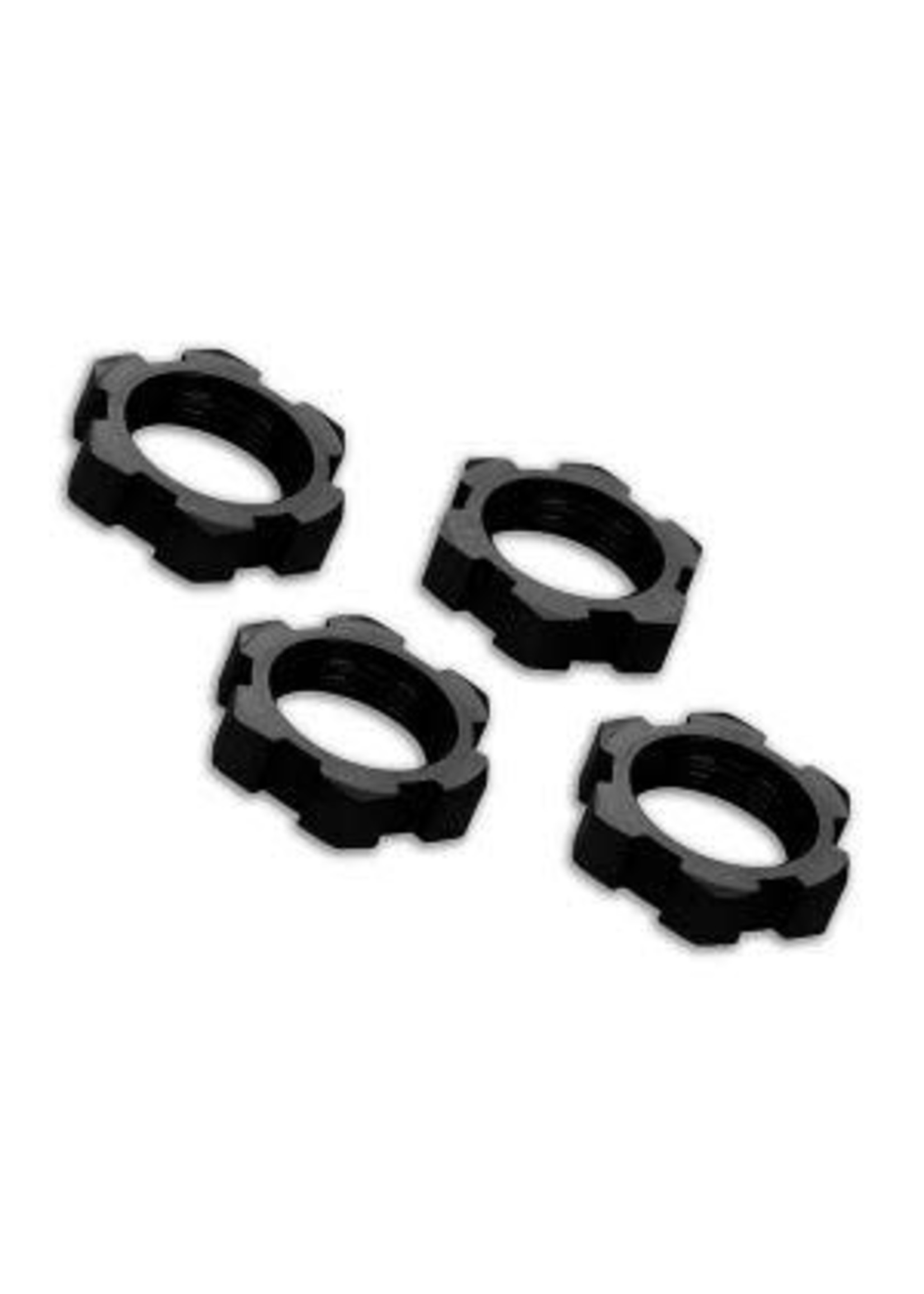 Traxxas 7758A Wheel nuts, splined, 17mm, serrated (black-anodized) (4)