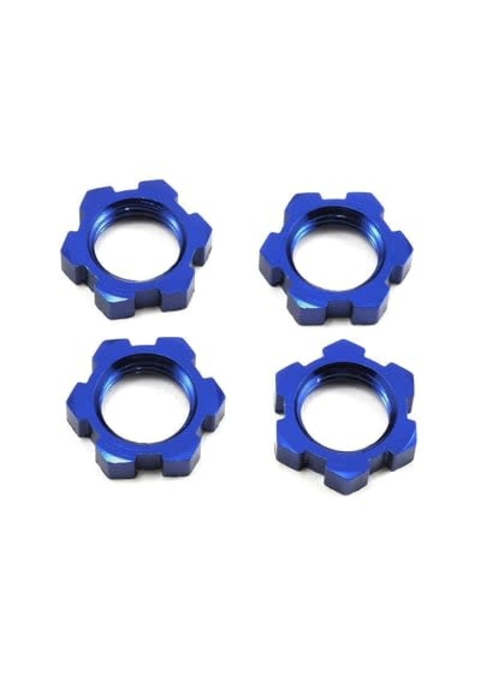 Traxxas 7758 Wheel nuts, splined, 17mm, serrated (blue-anodized) (4)