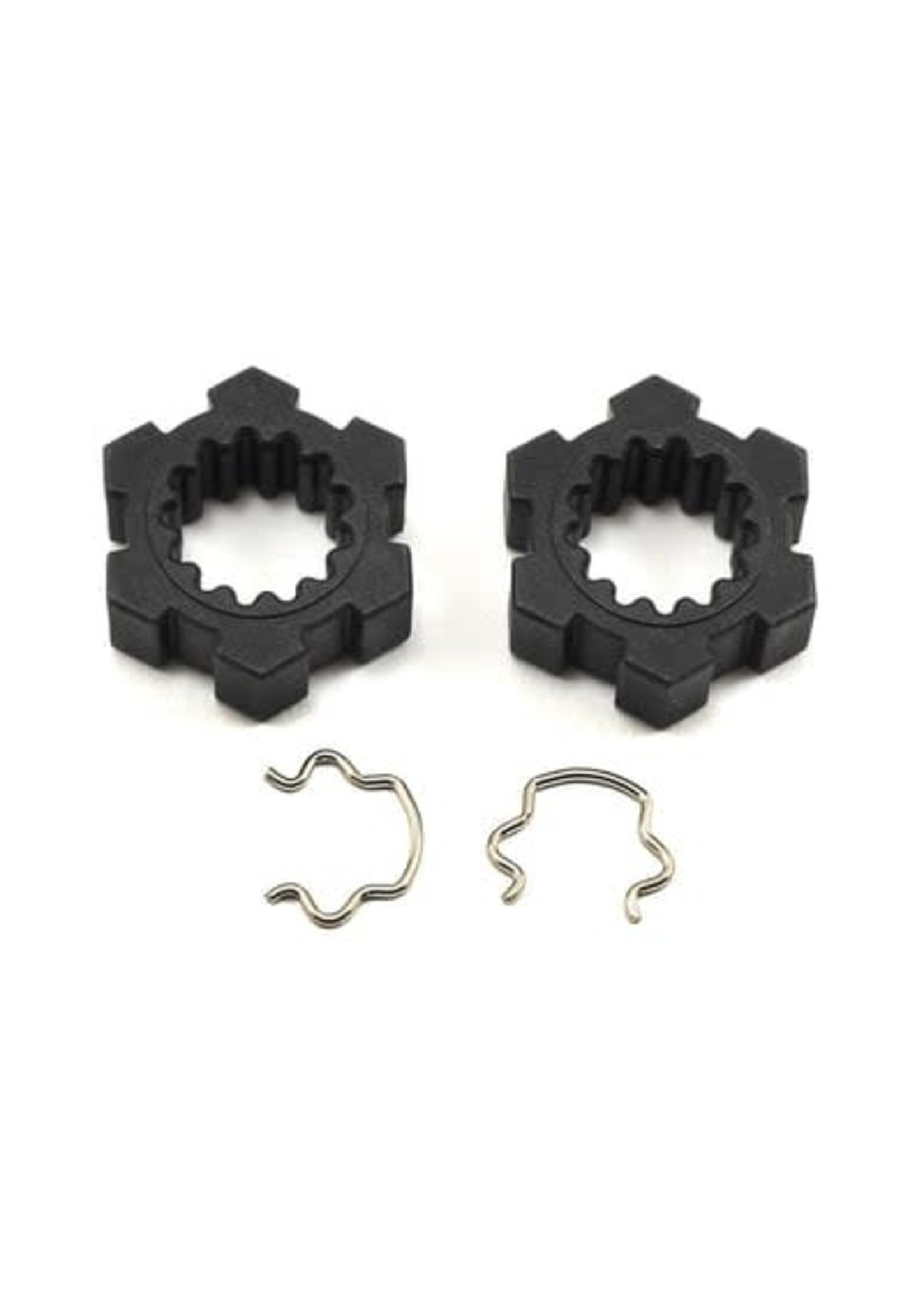 Traxxas 7756 Wheel hubs, hex (2)/ hex clips (2)