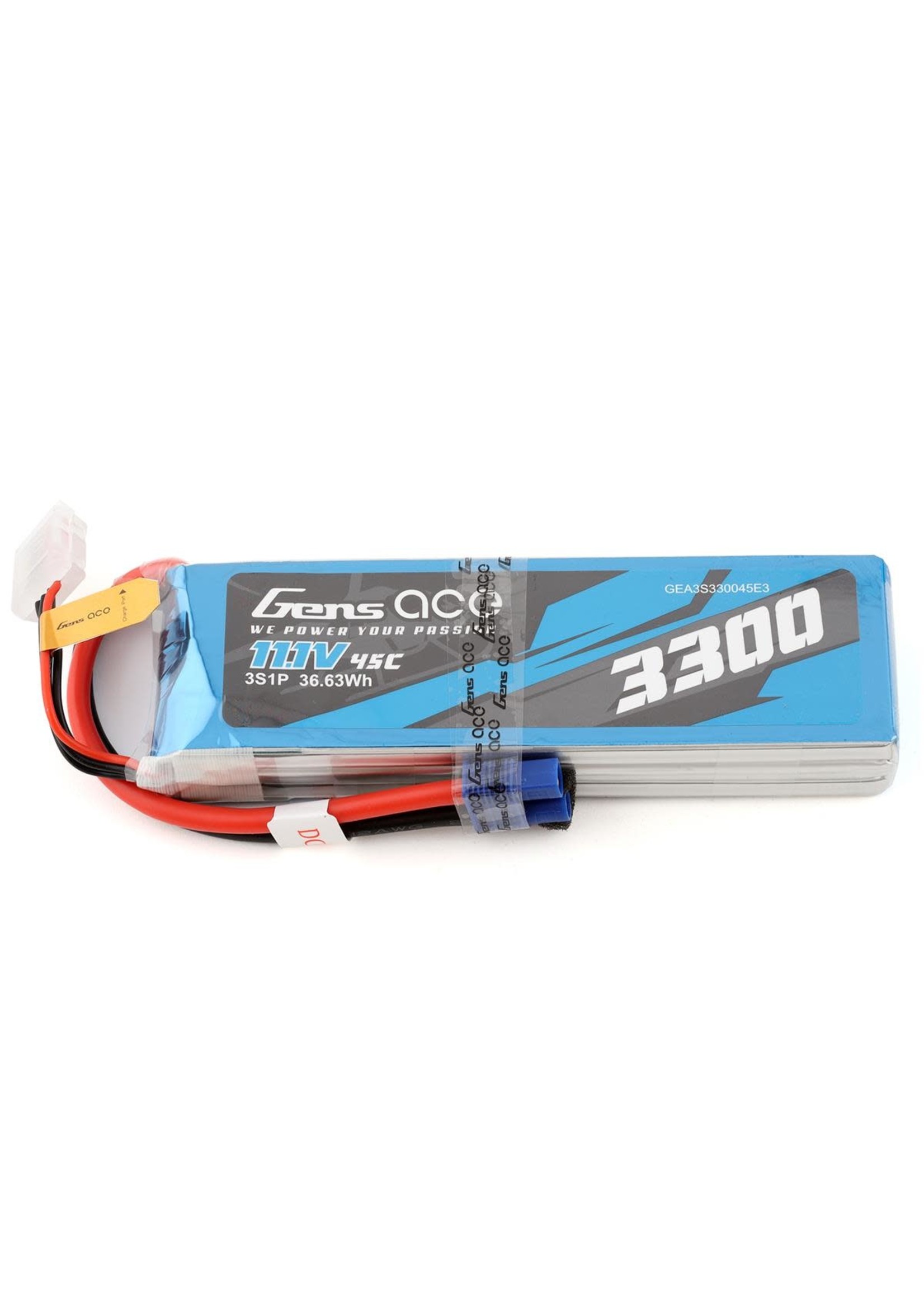 Gens ace GEA3S330045E3 Gens Ace 3S LiPo Battery 45C (11.1V/3300mAh) w/EC3 Connector