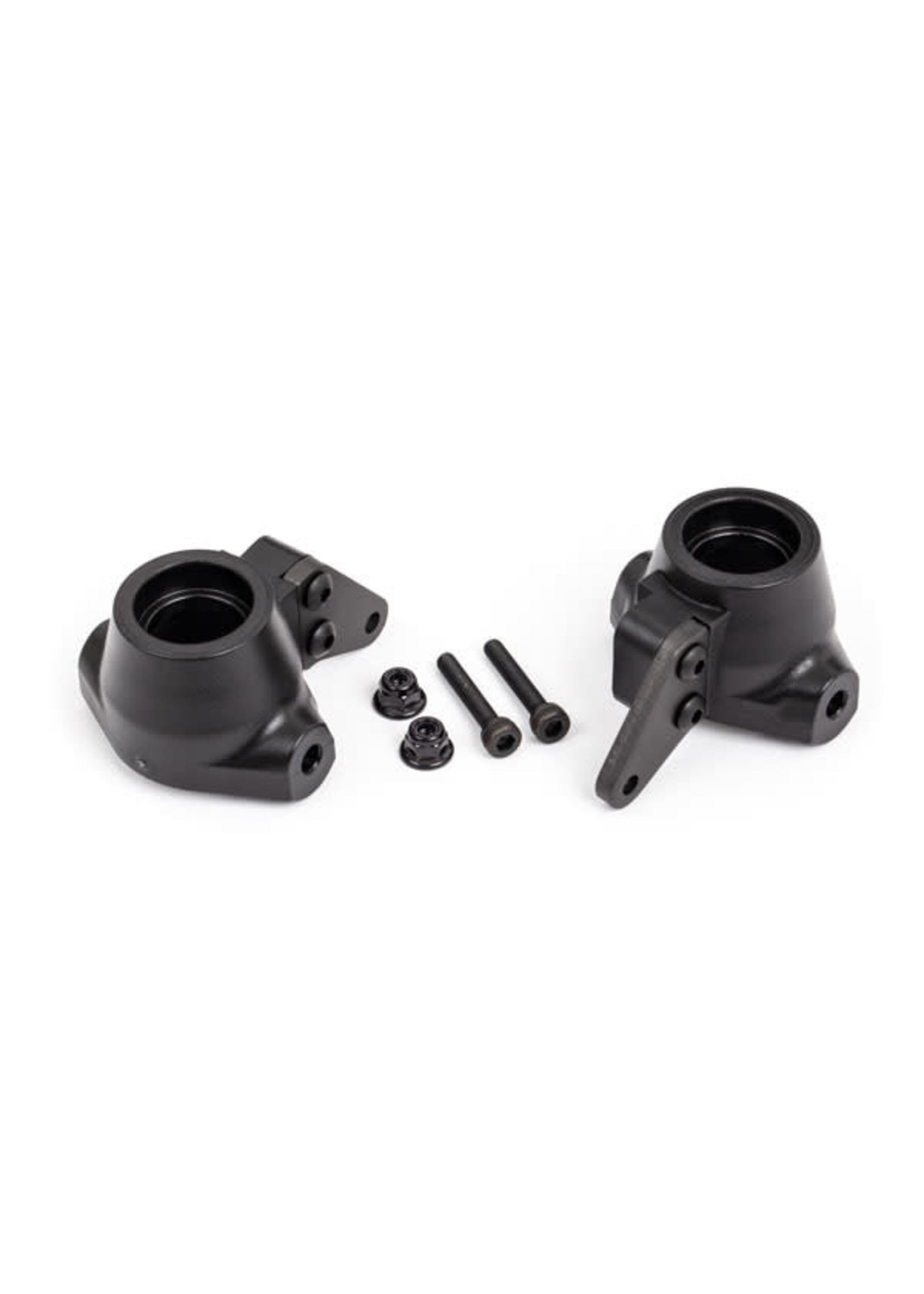 Traxxas 9637A Steering blocks, left & right/ steering block arms (aluminum, dark titanium-anodized) (2)/ 3x18mm CS (2)/ M3x0.5mm NL (2)
