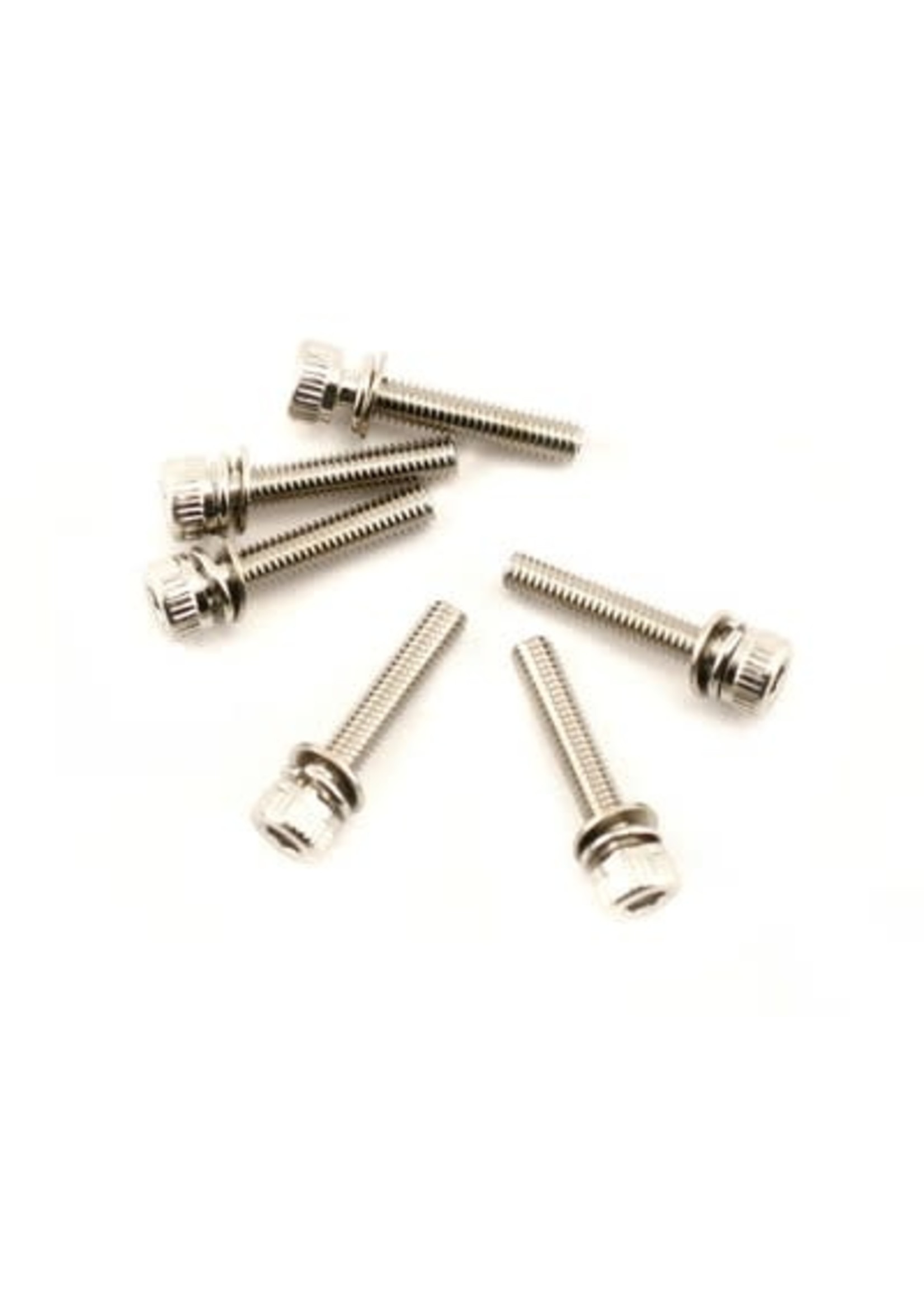 Traxxas 5142 Screws, 3x15mm cap-head machine (hex drive) (with split and flat washers) (6)