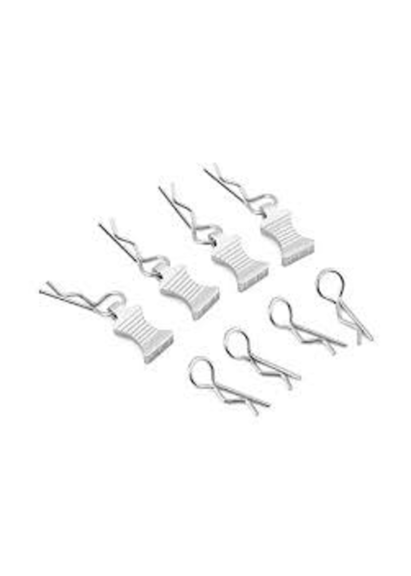 Hot Racing HRAAC03EZ08 Hot Racing 1/10 Aluminum EZ Pulls w/Body Clips (Silver) (4)