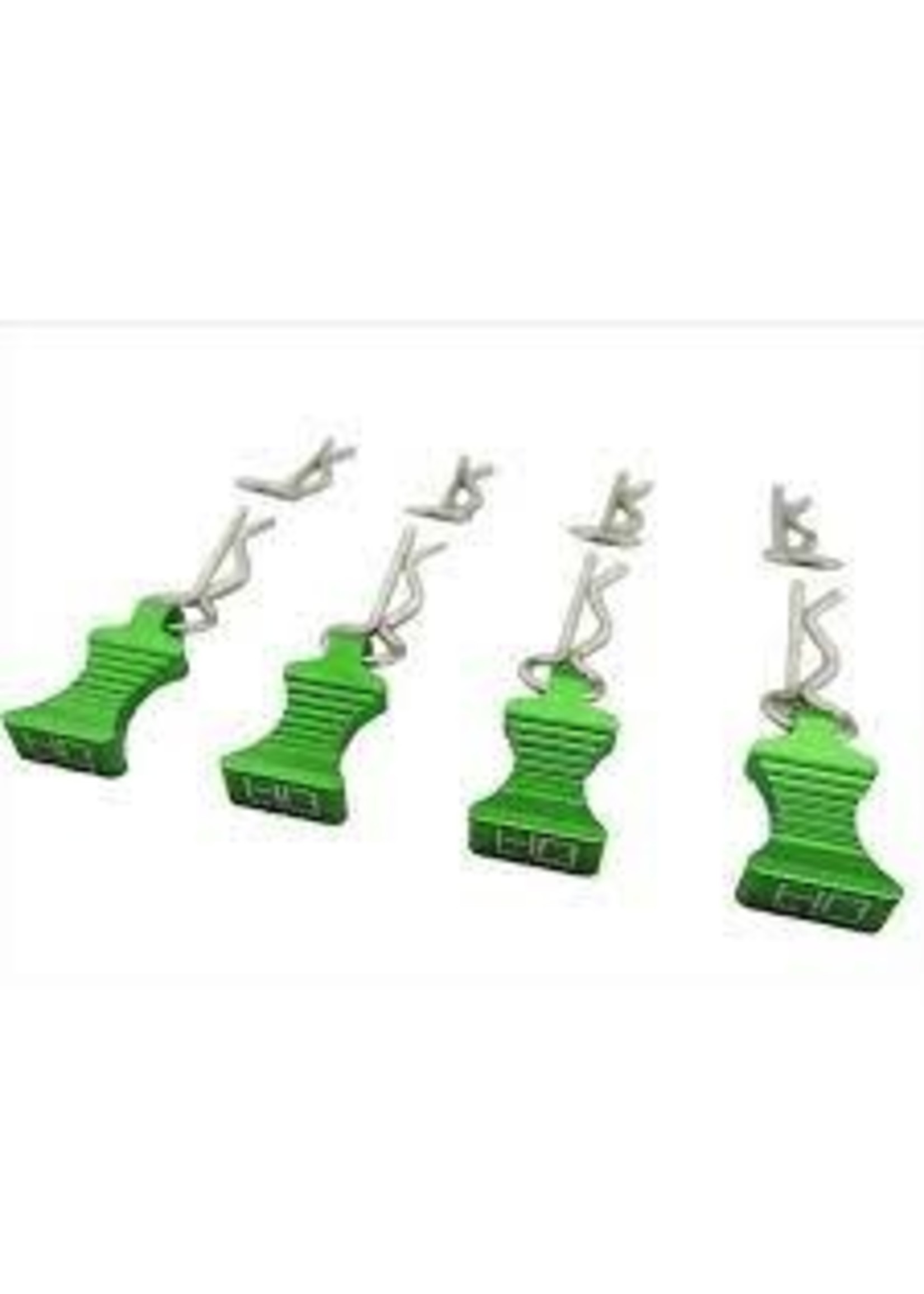 Hot Racing HRAAC03EZ05 Hot Racing 1/10 Aluminum EZ Pulls w/Body Clips (Green) (4)